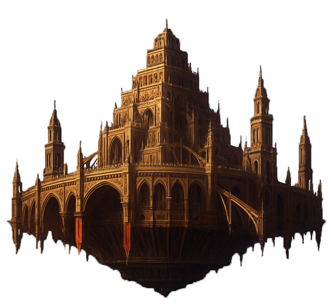 Monolithic baroque medieval castle space castle.